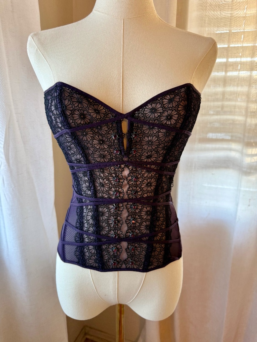 Vintage Y2K Purple Jeweled Corset